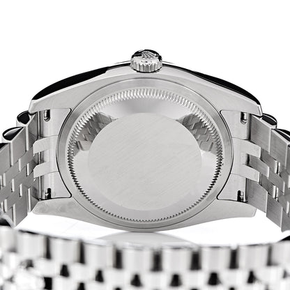 Rolex Stainless Steel 18K White Gold 36mm Oyster Perpetual Datejust Watch Silver 116234 5 of 8