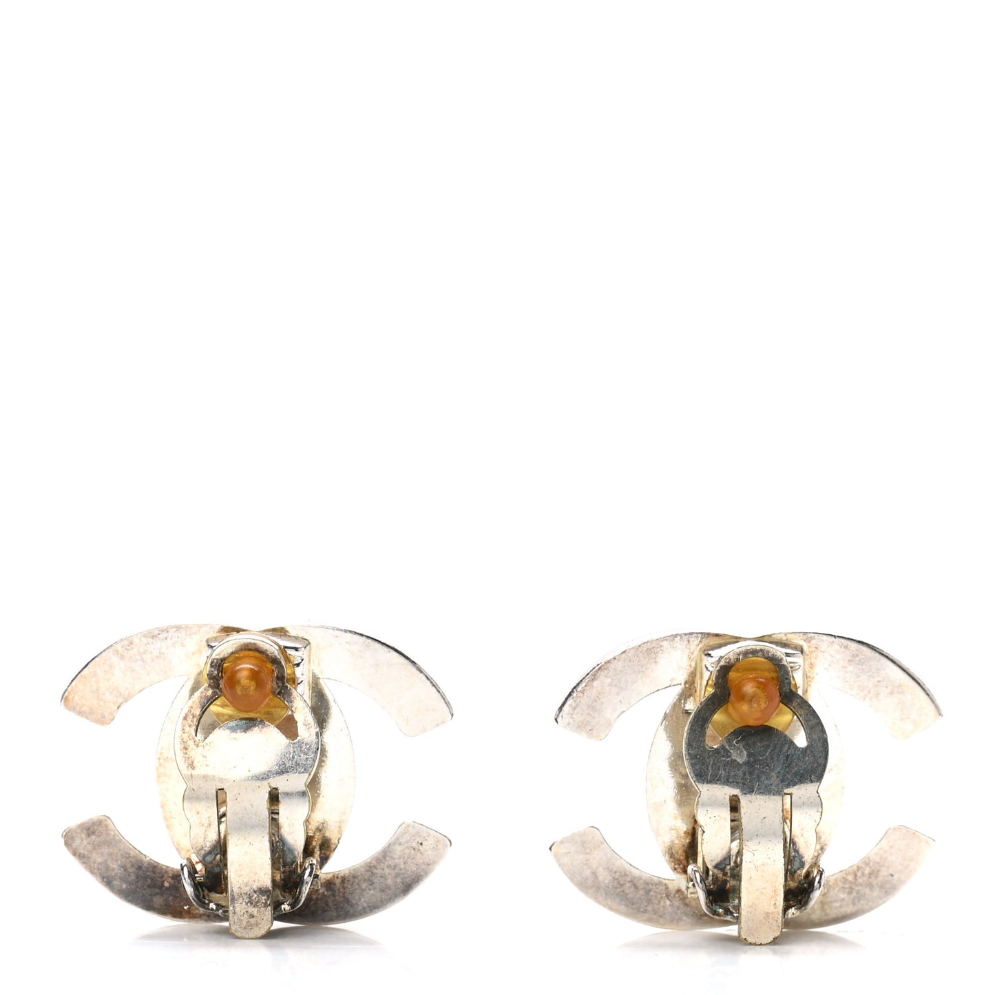 CC Turnlock Clip On Earrings Silver