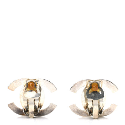 Chanel CC Turnlock Clip On Earrings Silver 3 of 4