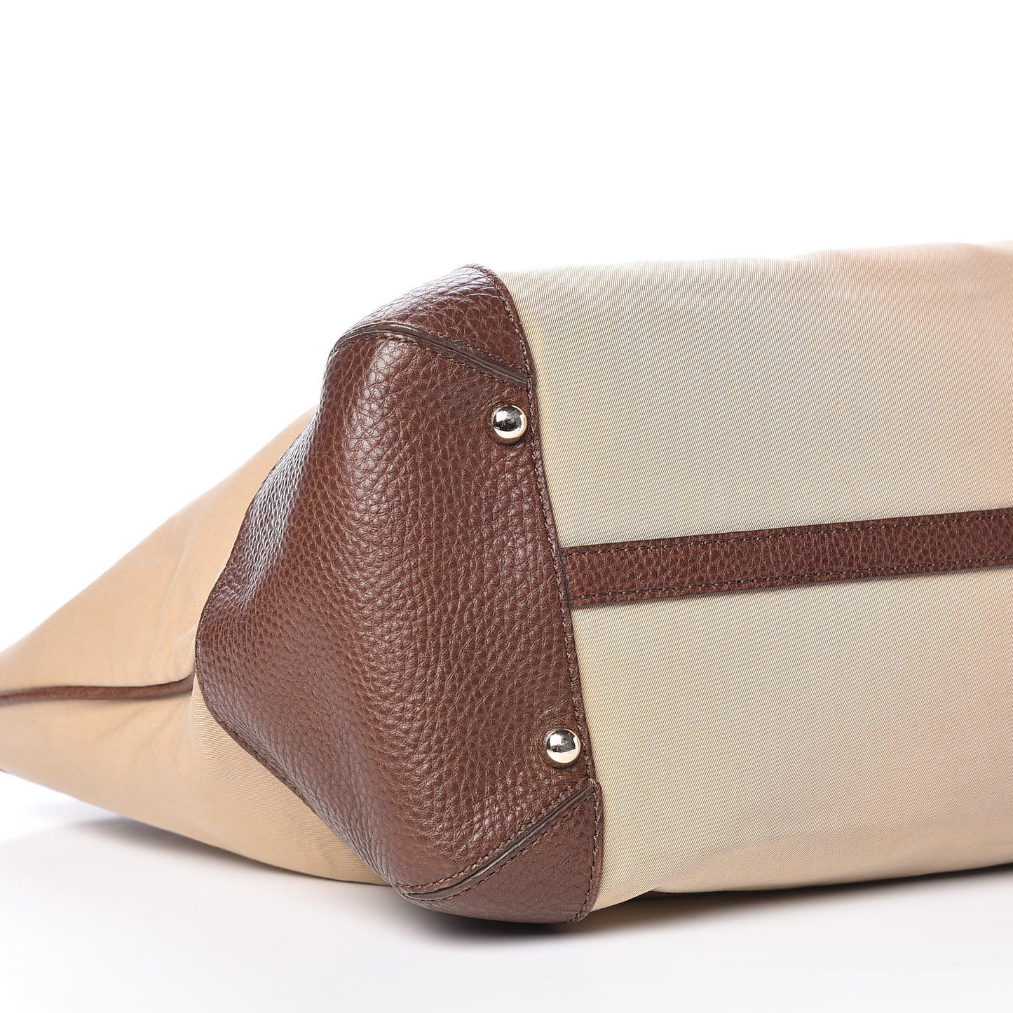 Canvas Calfskin Logo Tote Brown