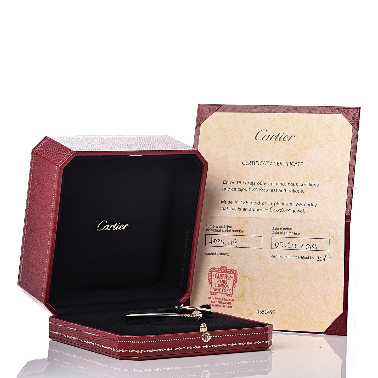 18K Yellow Gold Small Juste Un Clou Bracelet 17