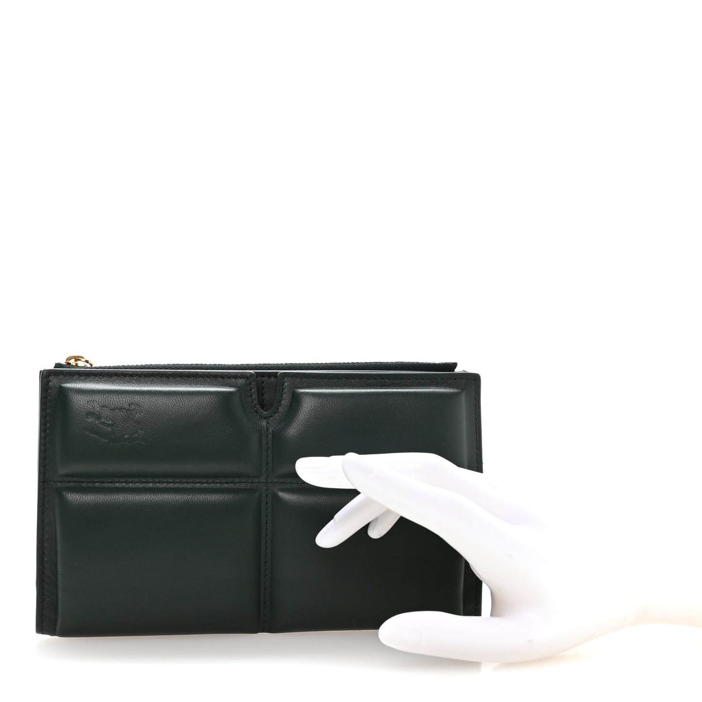 Calfskin B Cut Large Bi-Fold Puffy Wallet Vine