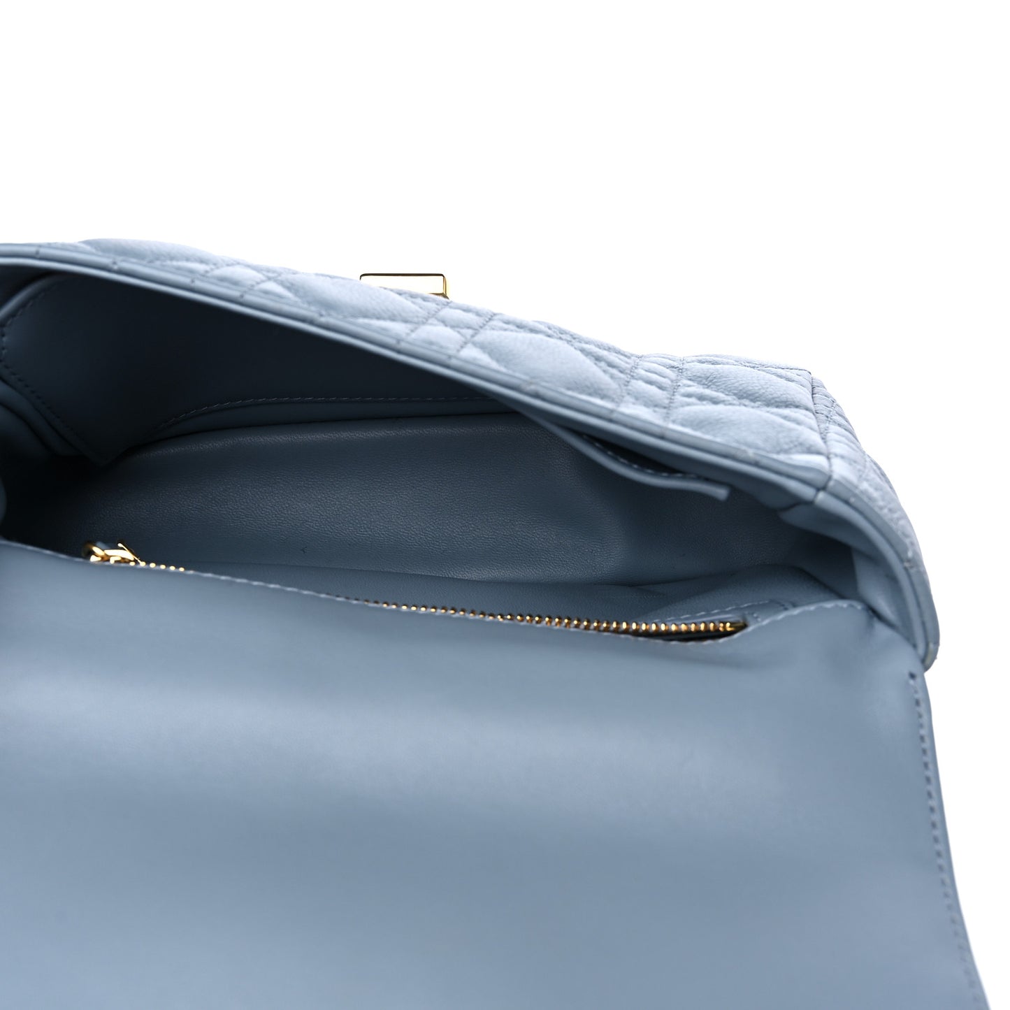 Calfskin Cannage Small Caro Bag Cloud Blue