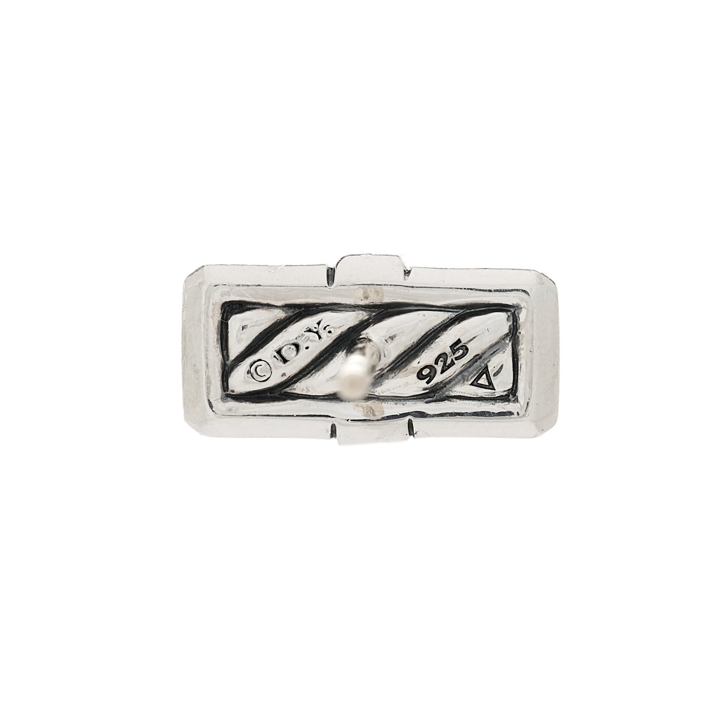 Sterling Silver Diamond Lexington Barrel Earrings