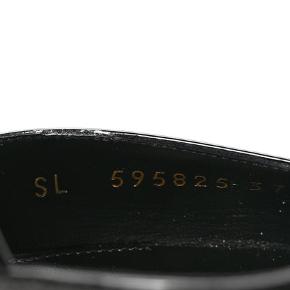 Saint Laurent Patent Anja 105 Ankle Strap Pointed Pumps 37 Black 9 of 10