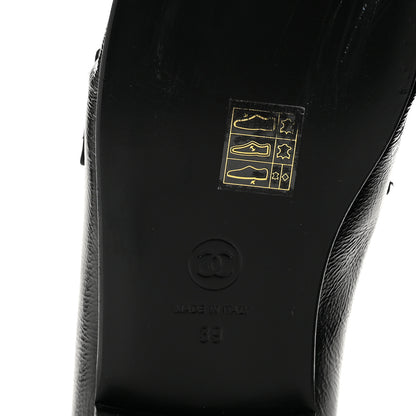 Chanel Crumpled Shiny Lambskin CC Mocassin Loafers 39 Black 7 of 10