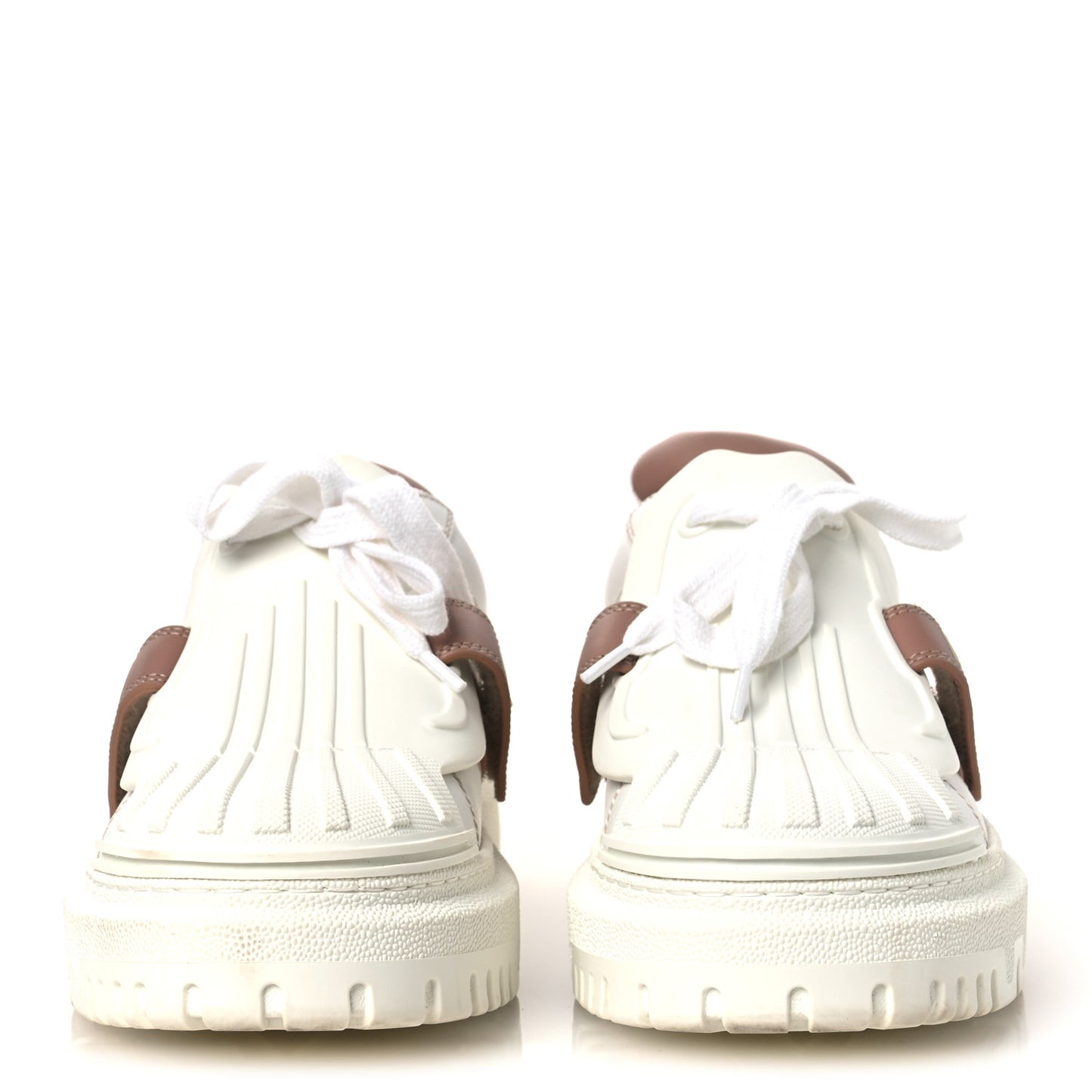 Calfskin Bi-Color Dior-ID Platform Sneakers 36.5 White Nude