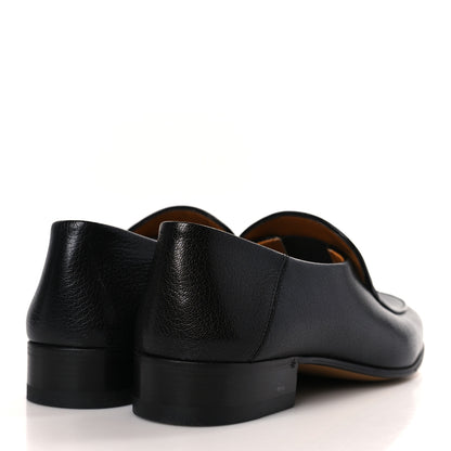 Gucci Goatskin Womens Horsebit Mid-Heel Loafers 37.5 Black 4 of 9