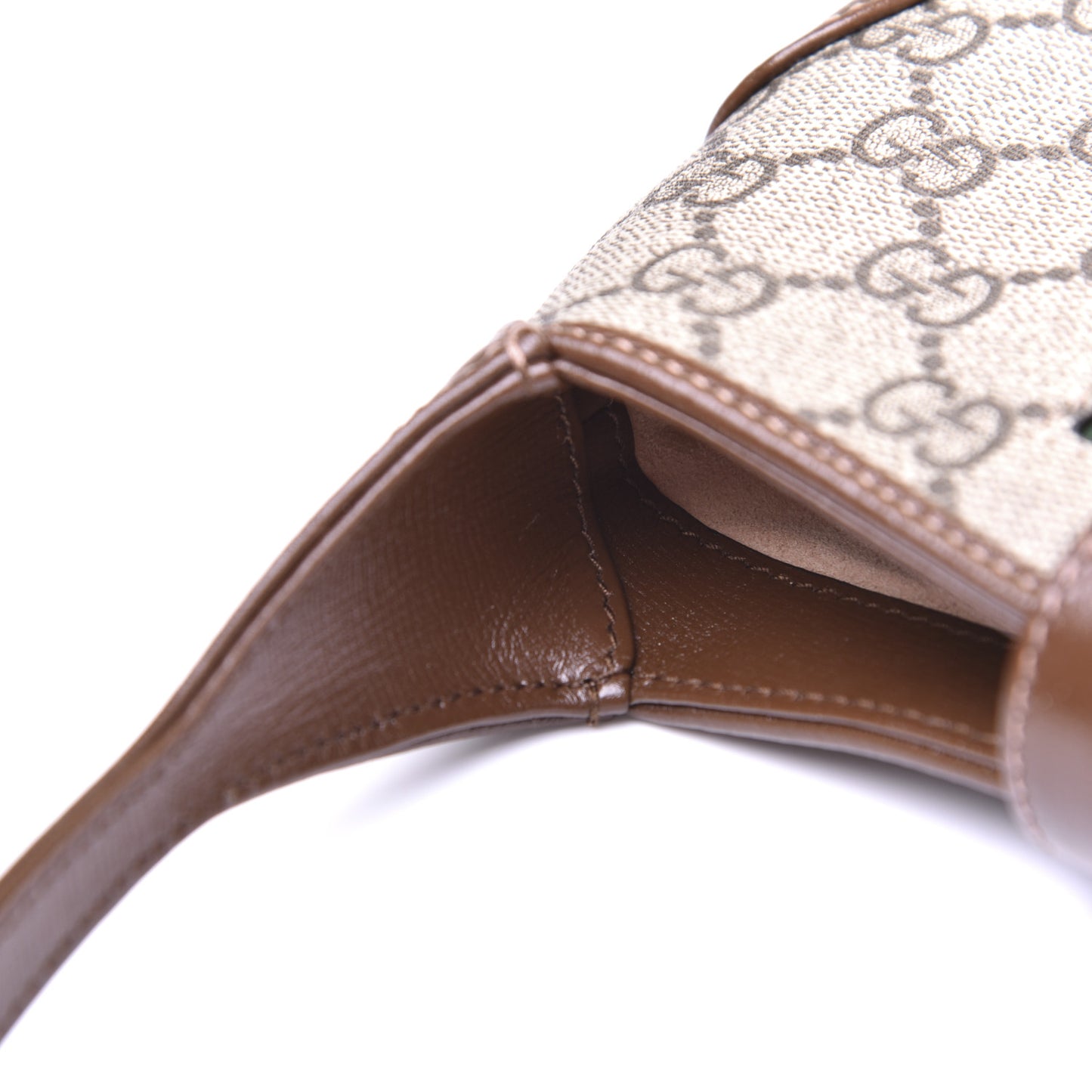 GG Supreme Monogram Azalea Calfskin Web Mini Jackie 1961 Hobo Beige Ebony Brown Sugar
