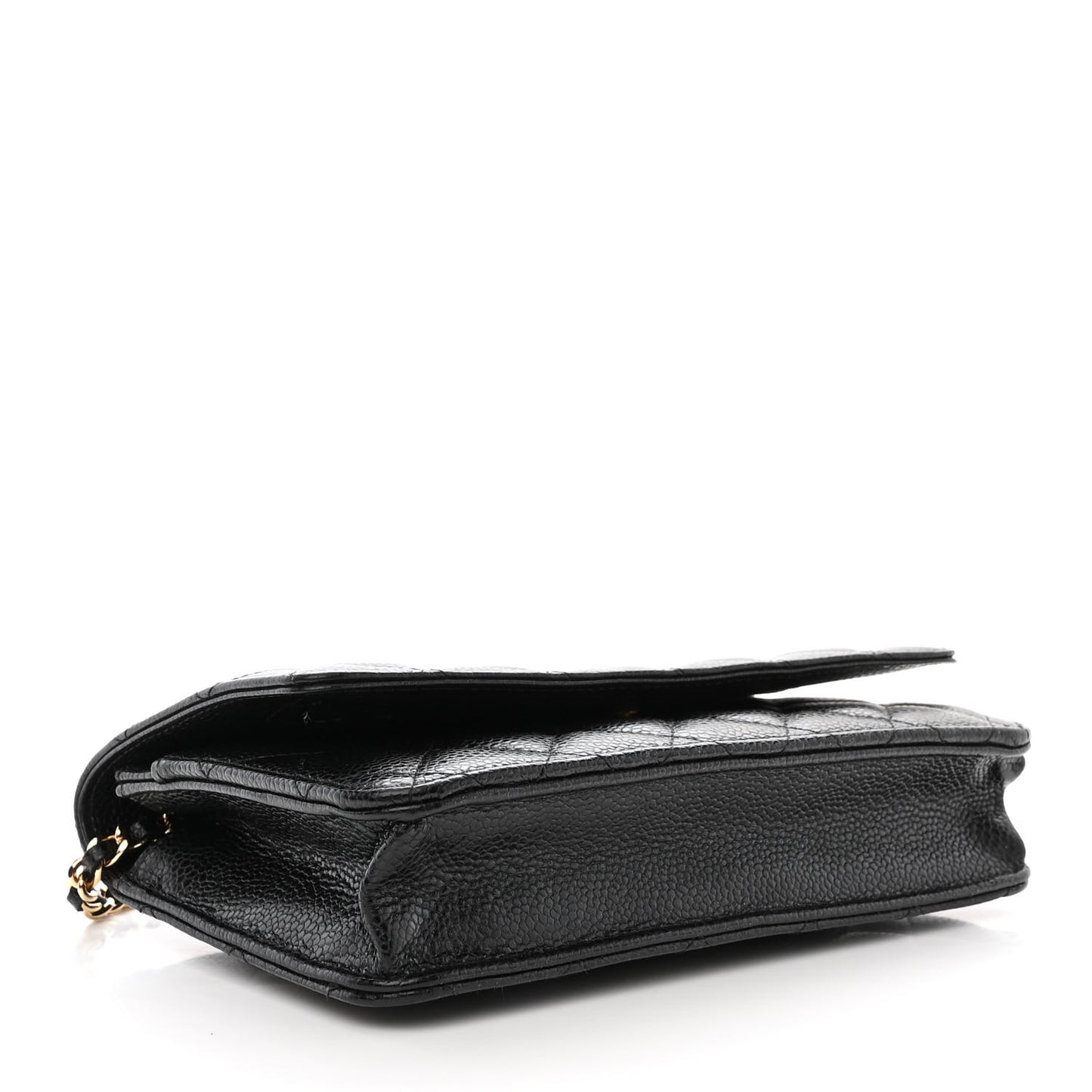 Caviar Quilted Wallet on Chain WOC Black