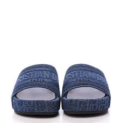 Christian Dior Oblique Denim D-Way Platform Sandal 37 Blue 2 of 9