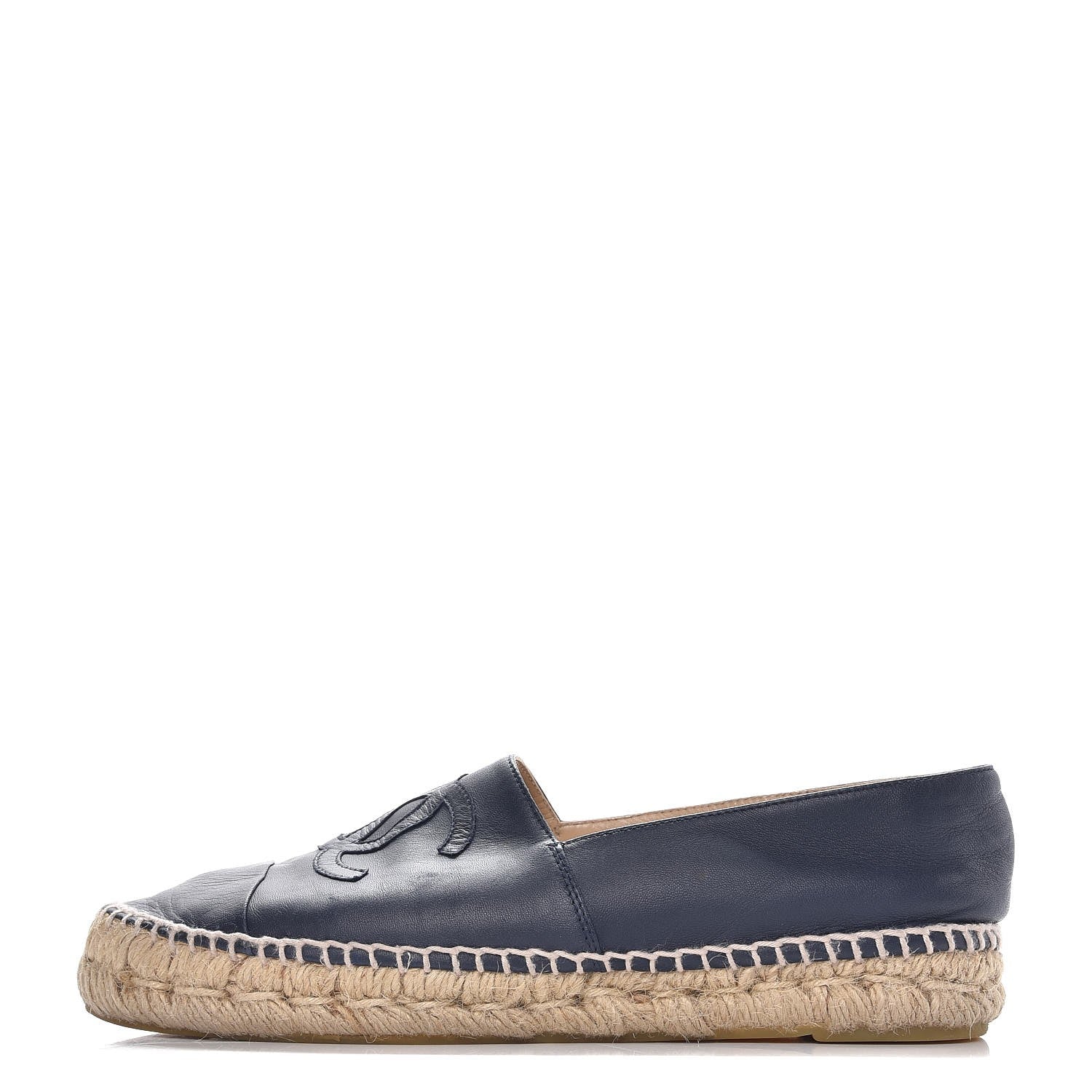 Chanel Lambskin CC Espadrilles 39 Navy 1 of 12