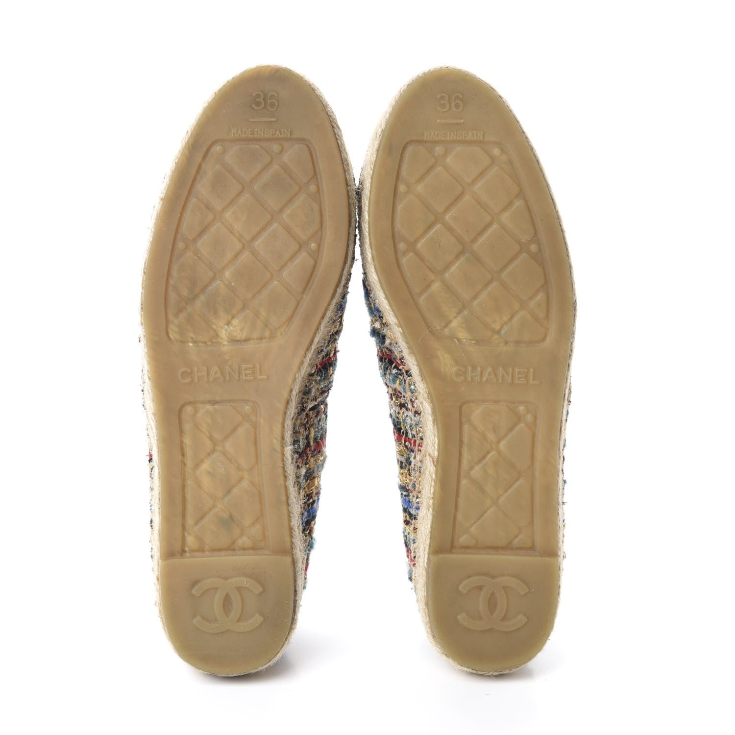 Chanel Tweed Grosgrain CC Espadrilles 36 Multicolor 6 of 11