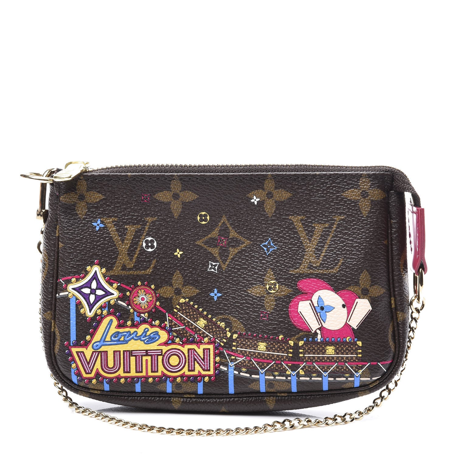 Louis Vuitton Monogram 2020 Christmas Animation Roller Coaster Mini Pochette Accessories Pivoine 1 of 9