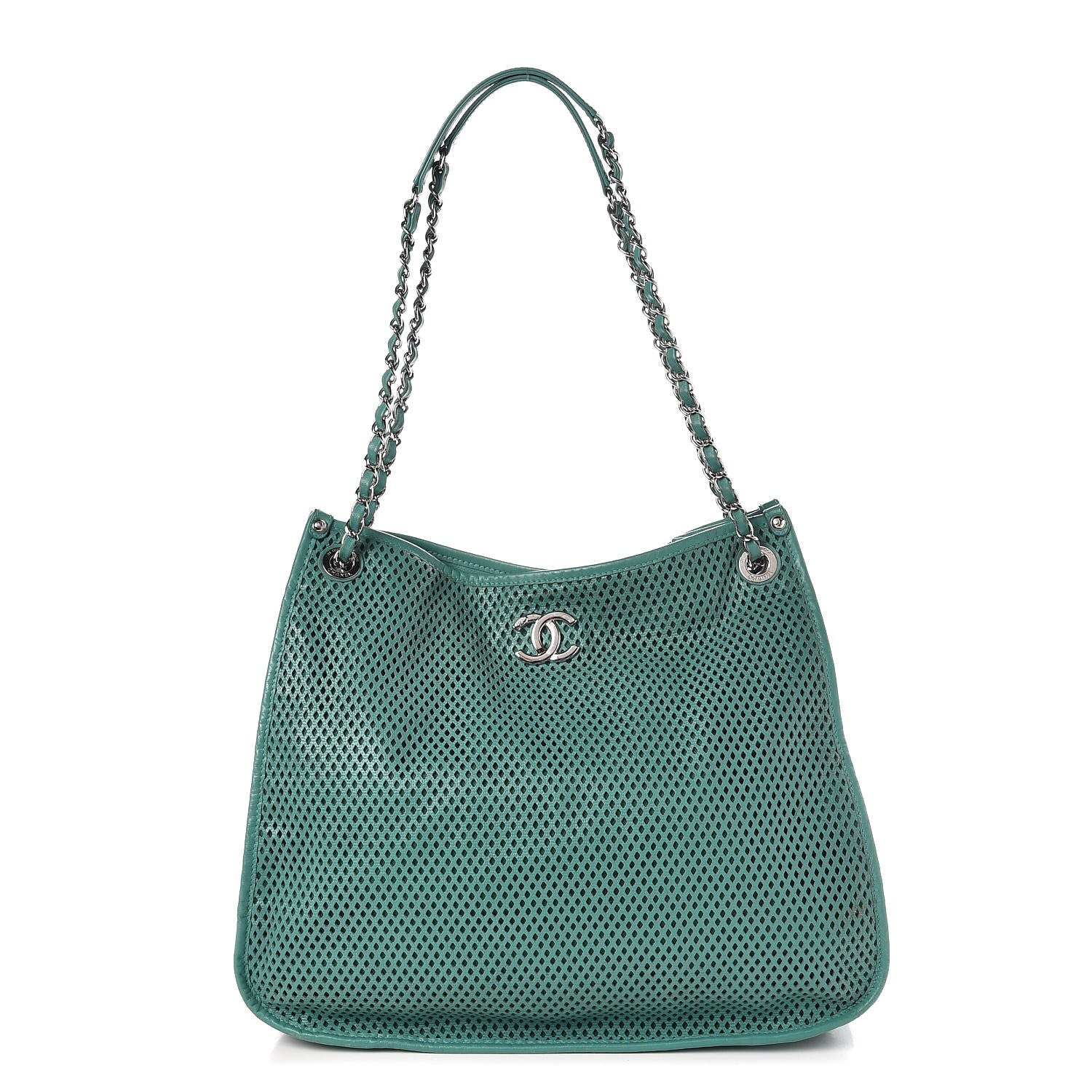 Chanel Calfskin Perforated Up In The Air Tote Green 1 of 12
