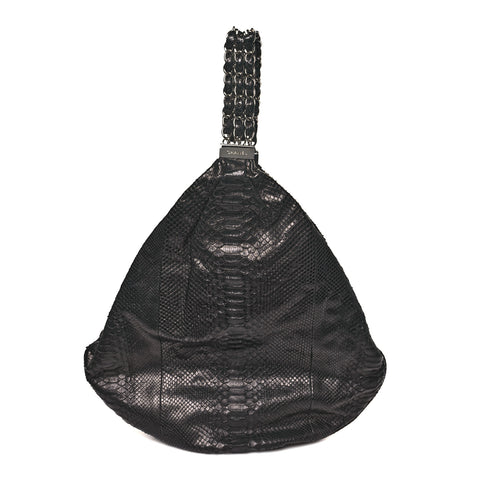 Snakeskin Rock and Chain Hobo Black