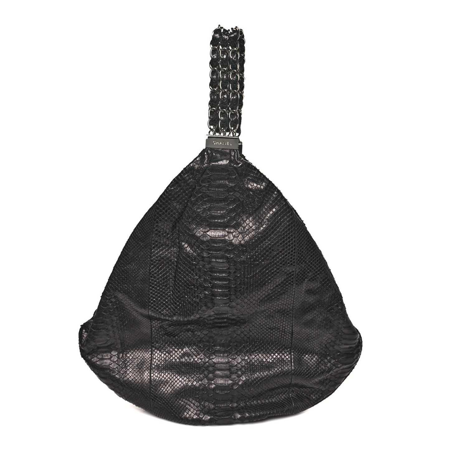 Snakeskin Rock and Chain Hobo Black