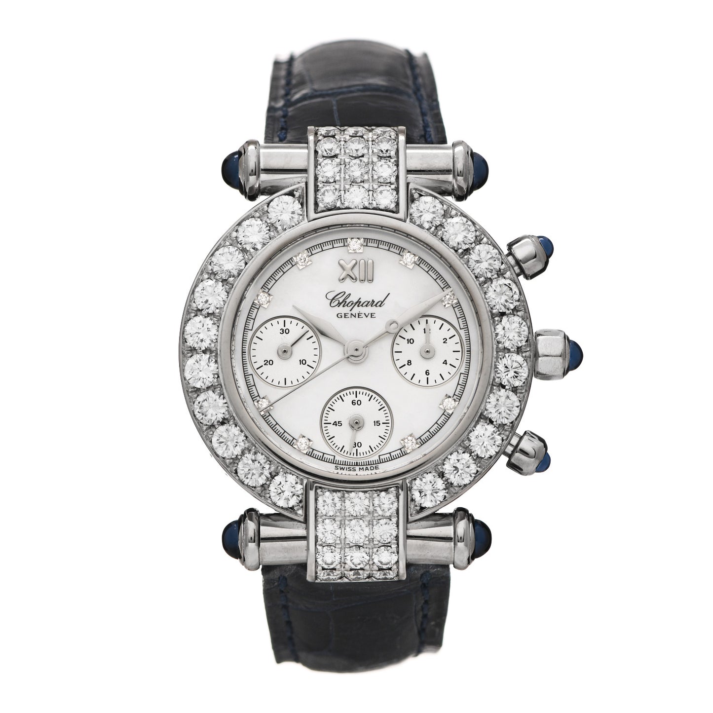 18K White Gold Diamond Bezel Mother of Pearl 32mm Imperiale Quartz Watch