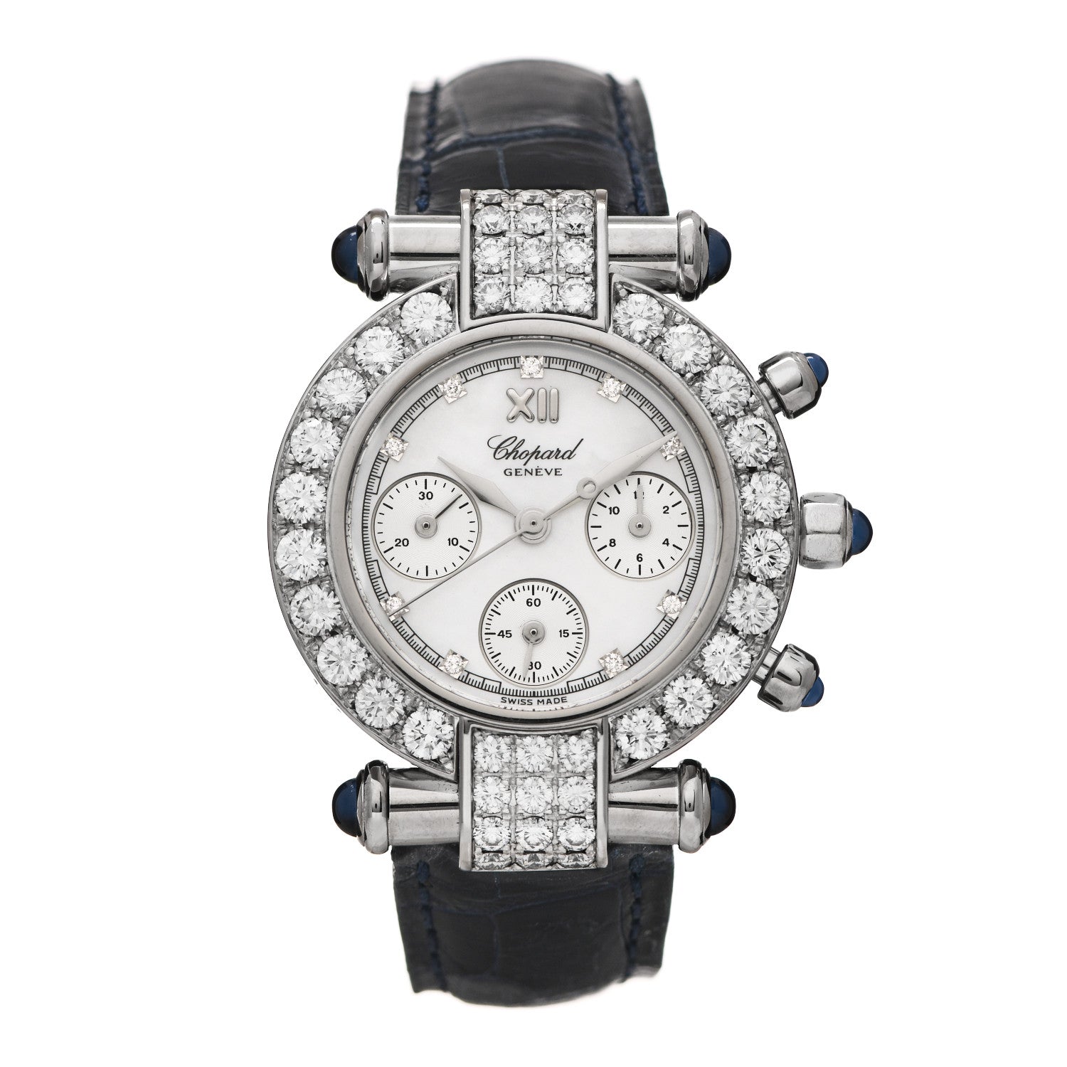 Chopard 18K White Gold Diamond Bezel Mother of Pearl 32mm Imperiale Quartz Watch 1 of 5