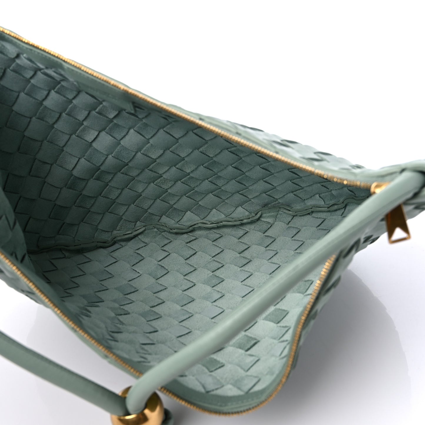 Nappa Intrecciato Small Turn Pouch Light Green
