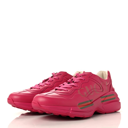 Gucci Calfskin Logo Womens Rhyton Sneakers 39 Box Pink 3 of 8