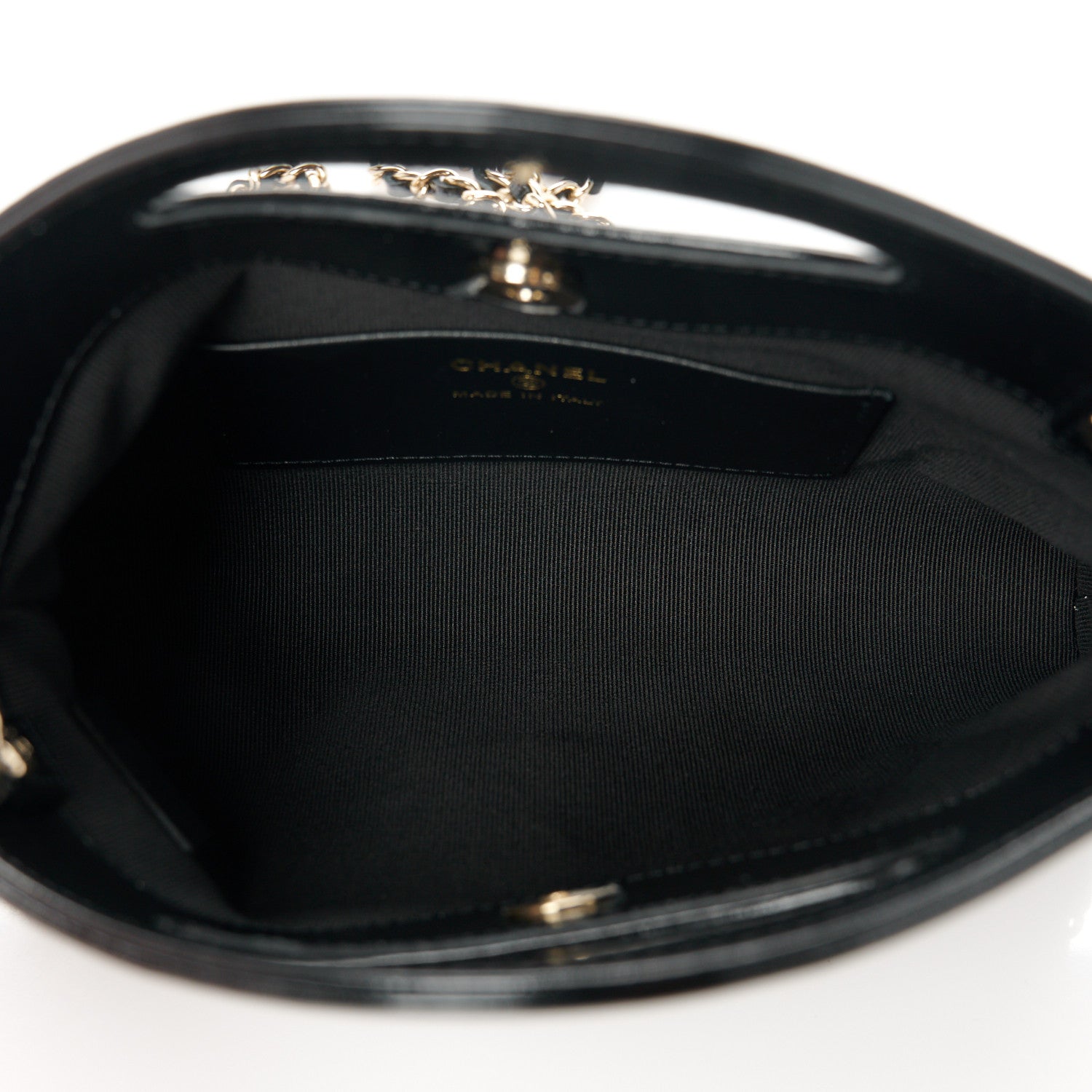 Chanel Shiny Crumpled Calfskin Quilted Nano 31 Shopping Bag Black 5 of 11