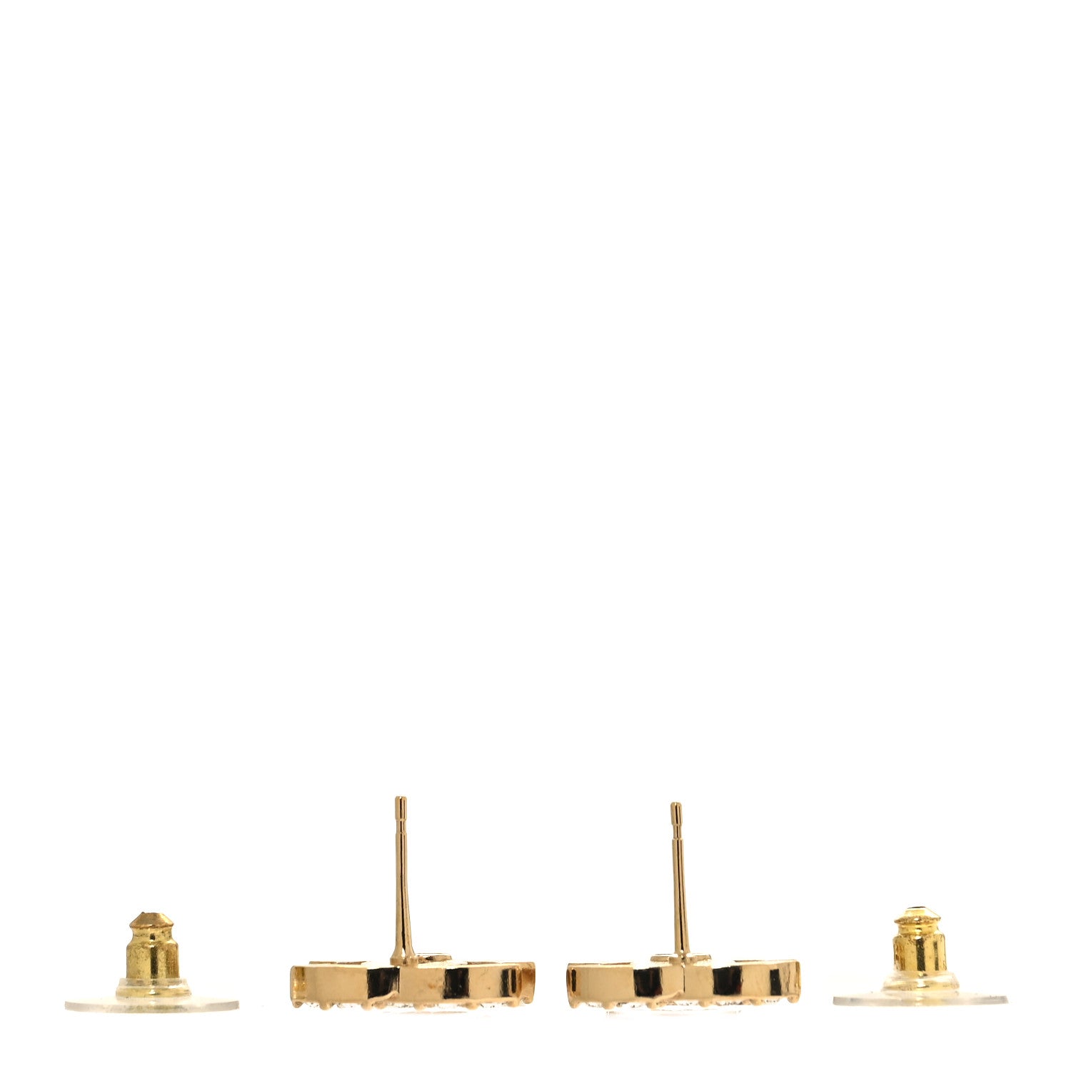 Chanel Metal Crystal CC Boy Drop Earrings Gold 3 of 5