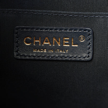 Chanel Caviar Quilted Rolled Up Bucket Drawstring Bag Navy 5 of 10