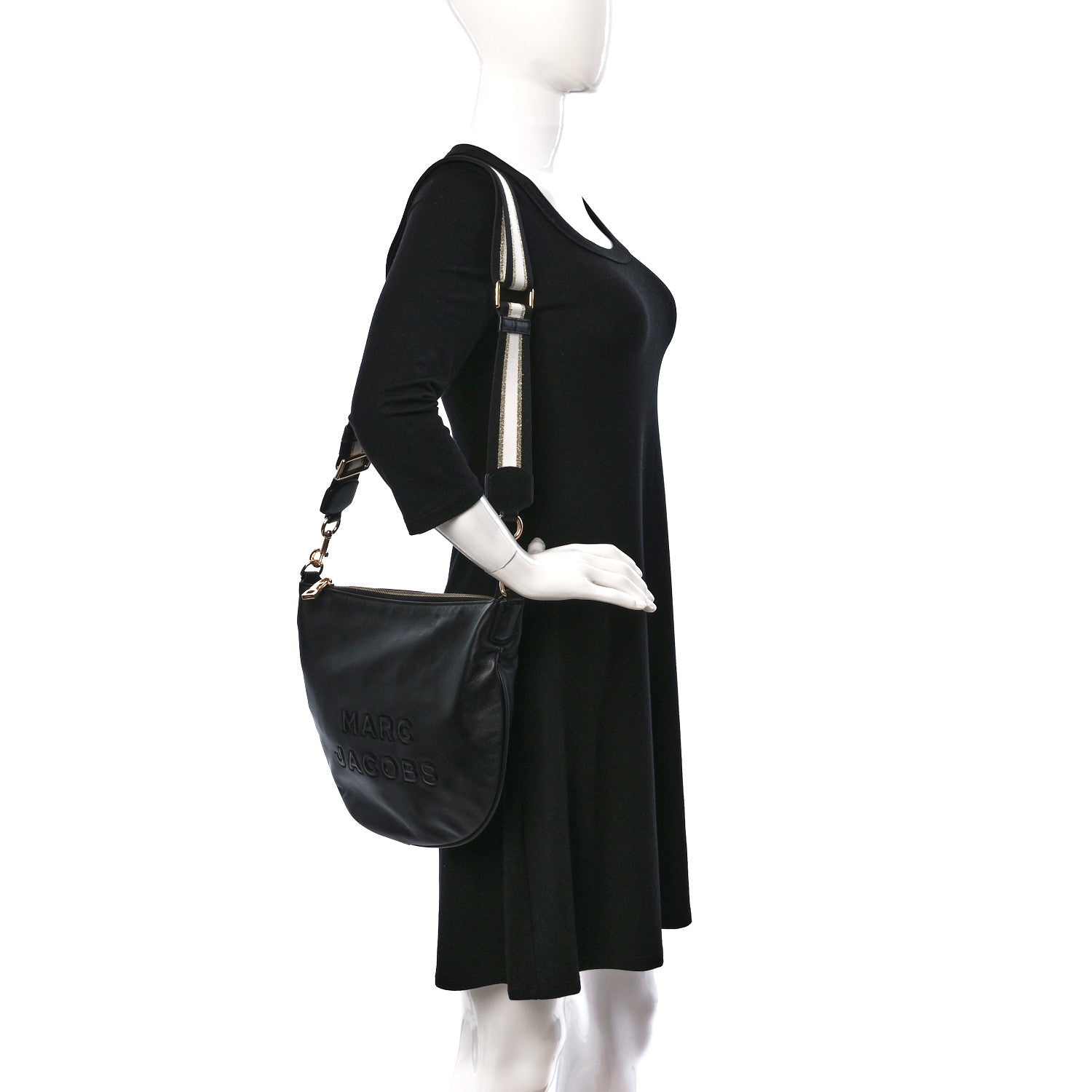 Marc Jacobs Calfskin The Flash Hobo Crossbody Black 3 of 9