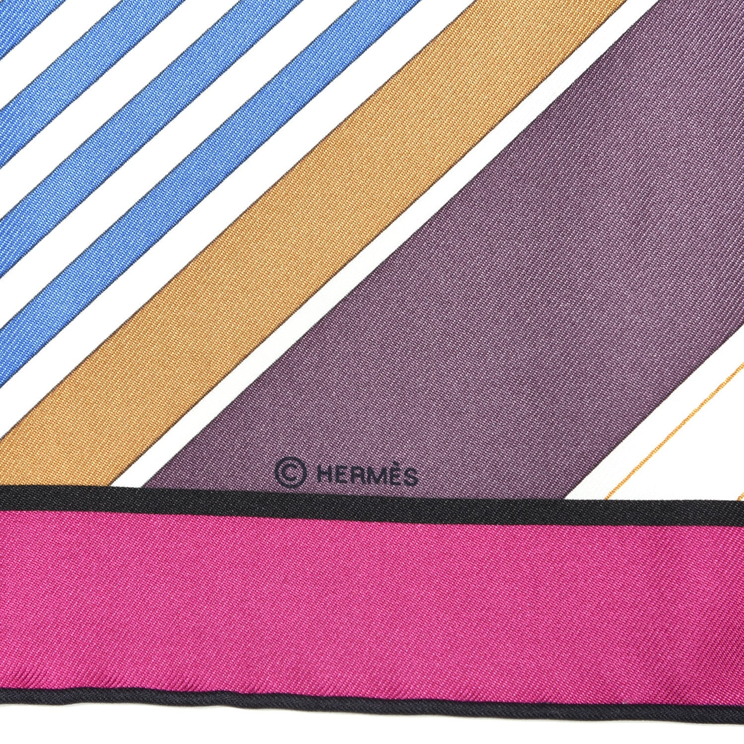 Hermes Silk Les Courses Scarf 90 Fuchsia Vert Lie De Vin 4 of 4