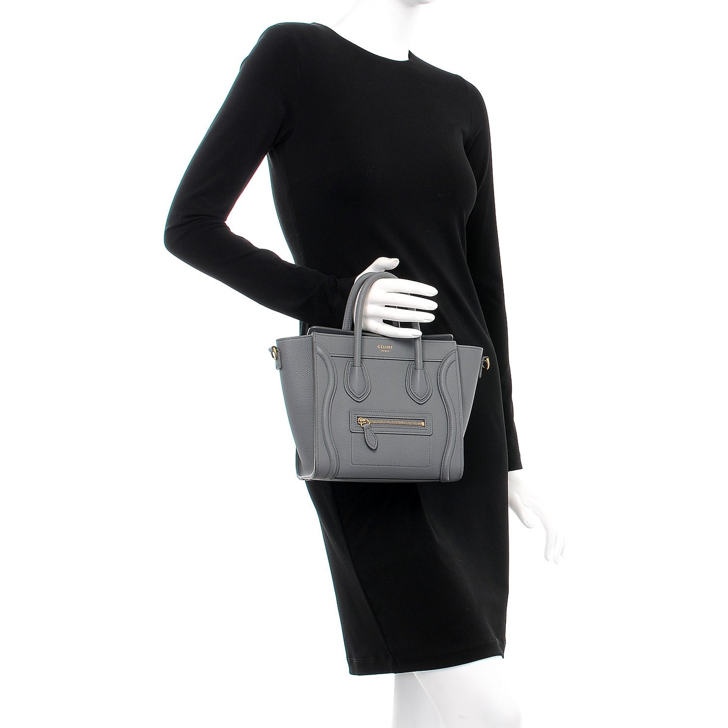 Baby Grained Calfskin Nano Luggage Kohl