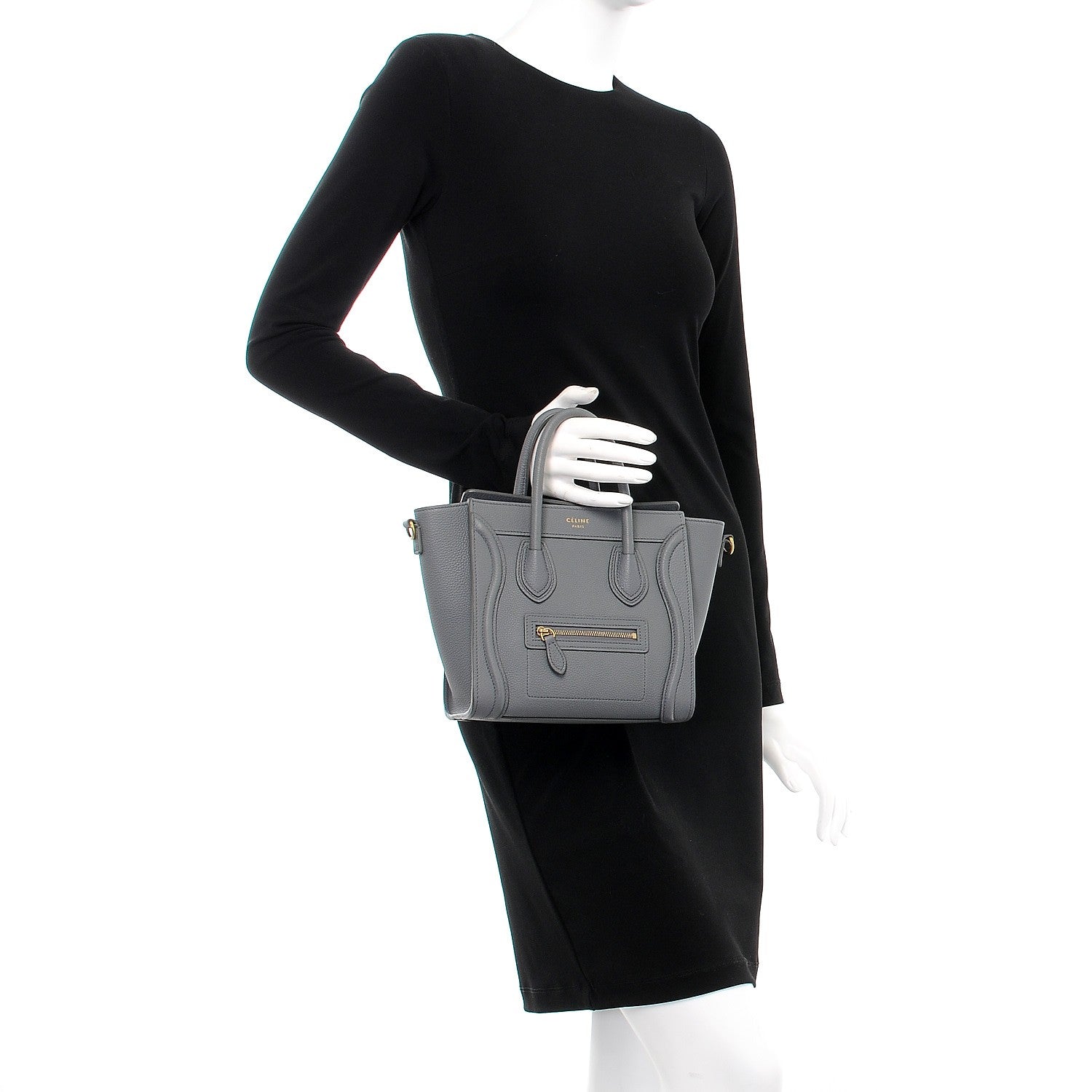Celine Baby Grained Calfskin Nano Luggage Kohl 3 of 8