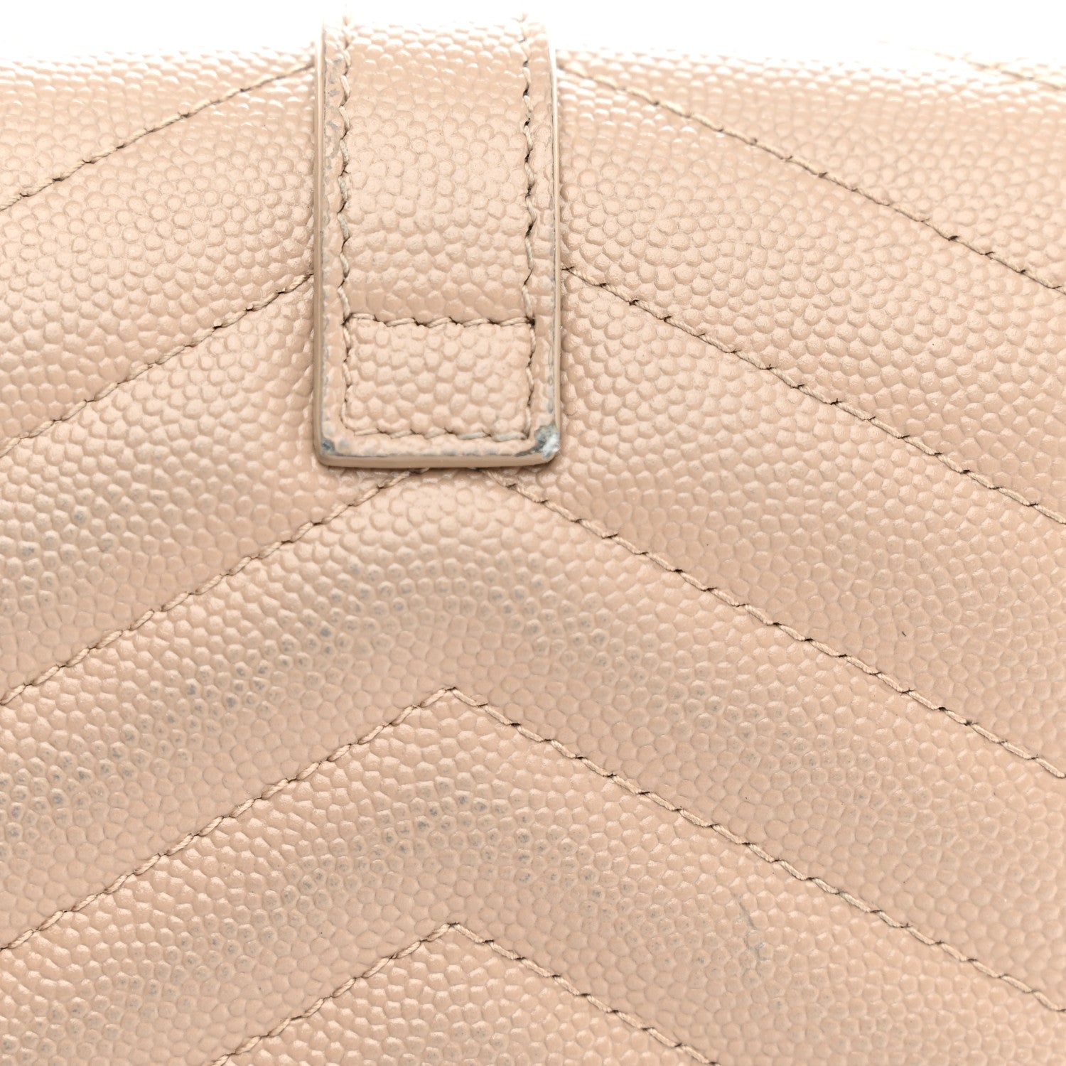 Saint Laurent Grain De Poudre Mixed Matelasse Triquilt Monogram Chain Wallet Dark Beige 11 of 12