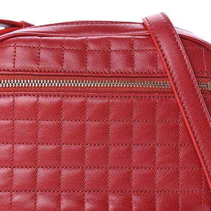 Celine Calfskin Quilted Small C Charm Bag Red 11 of 11