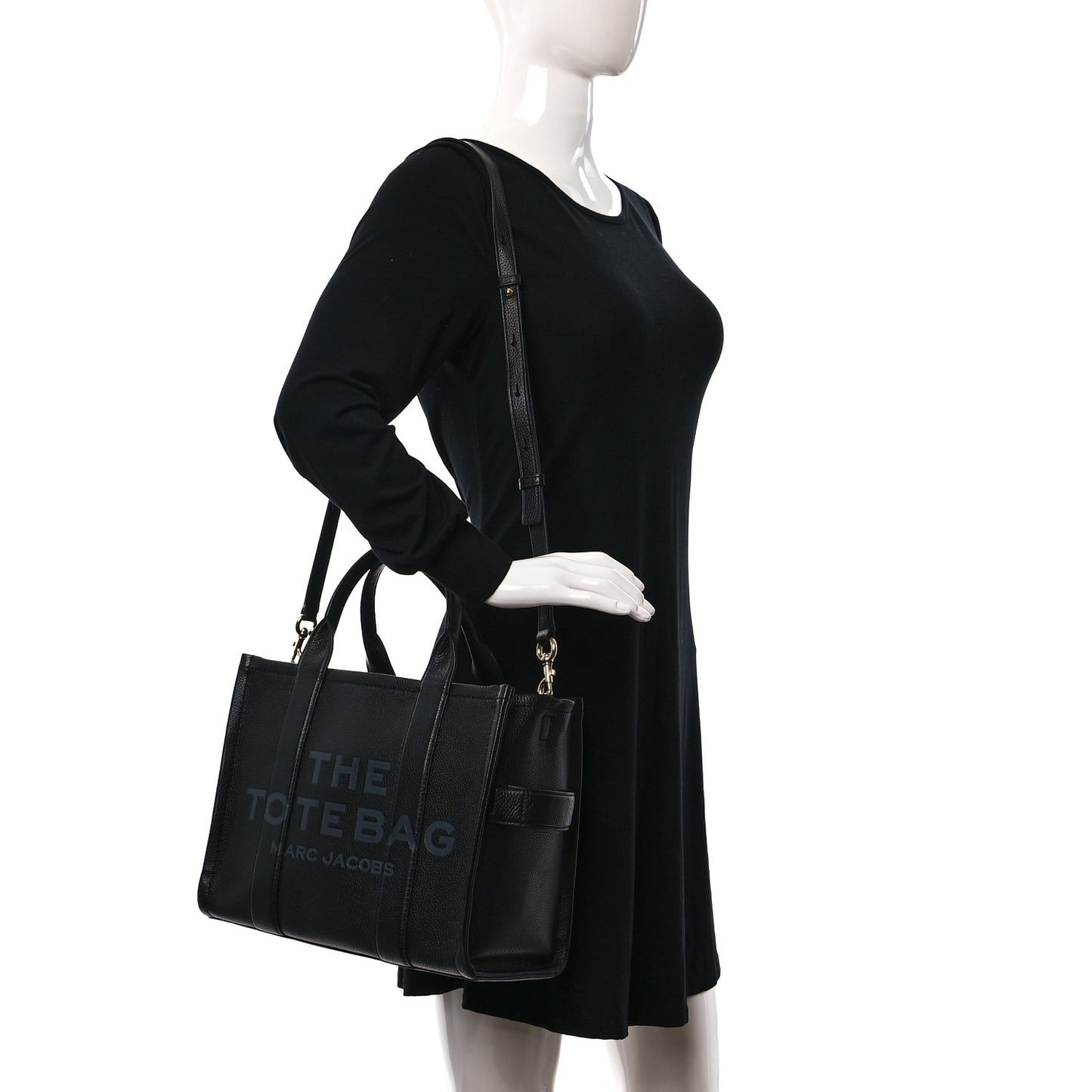 Grained Calfskin Medium The Tote Bag Black