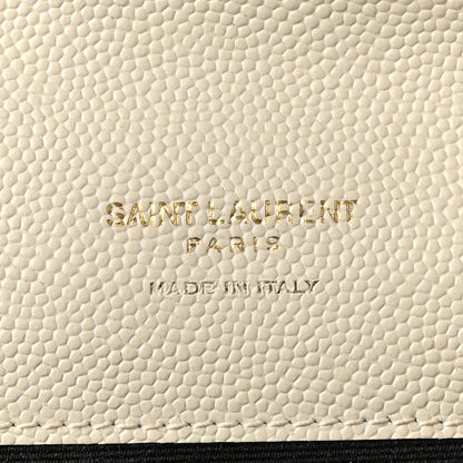 Saint Laurent Grain De Poudre Matelasse Chevron Monogram Envelope Clutch Crema Soft 5 of 8
