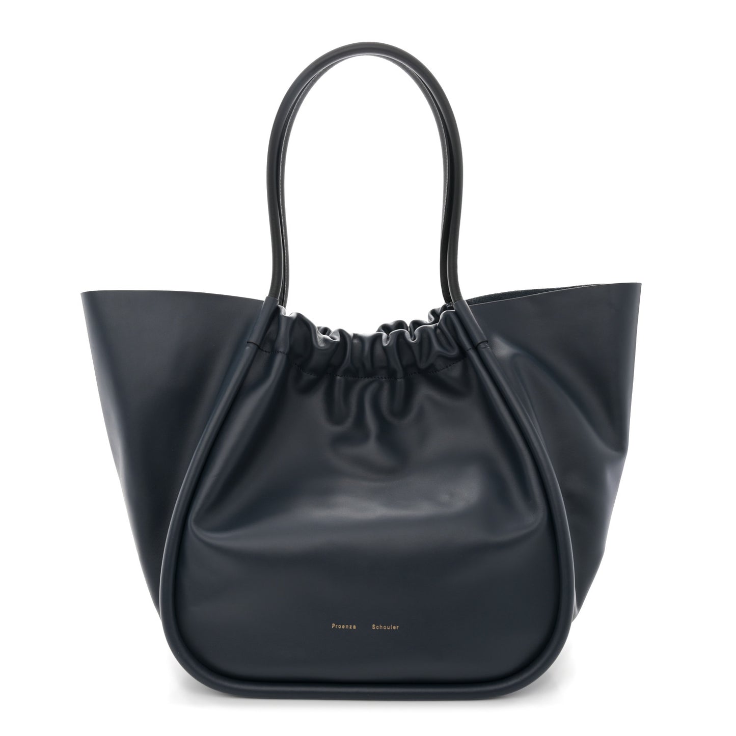 Calfskin XL Ruched Tote Dark Navy