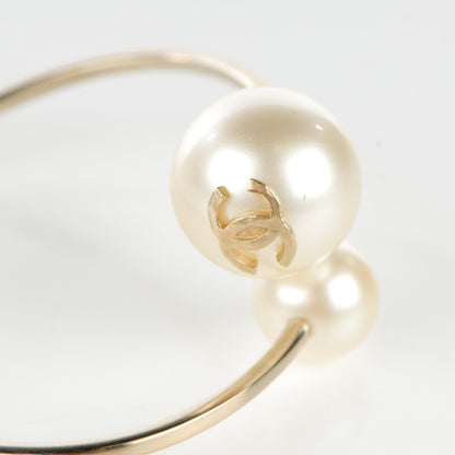 Chanel Double Pearl Cuff Silver 4 of 5