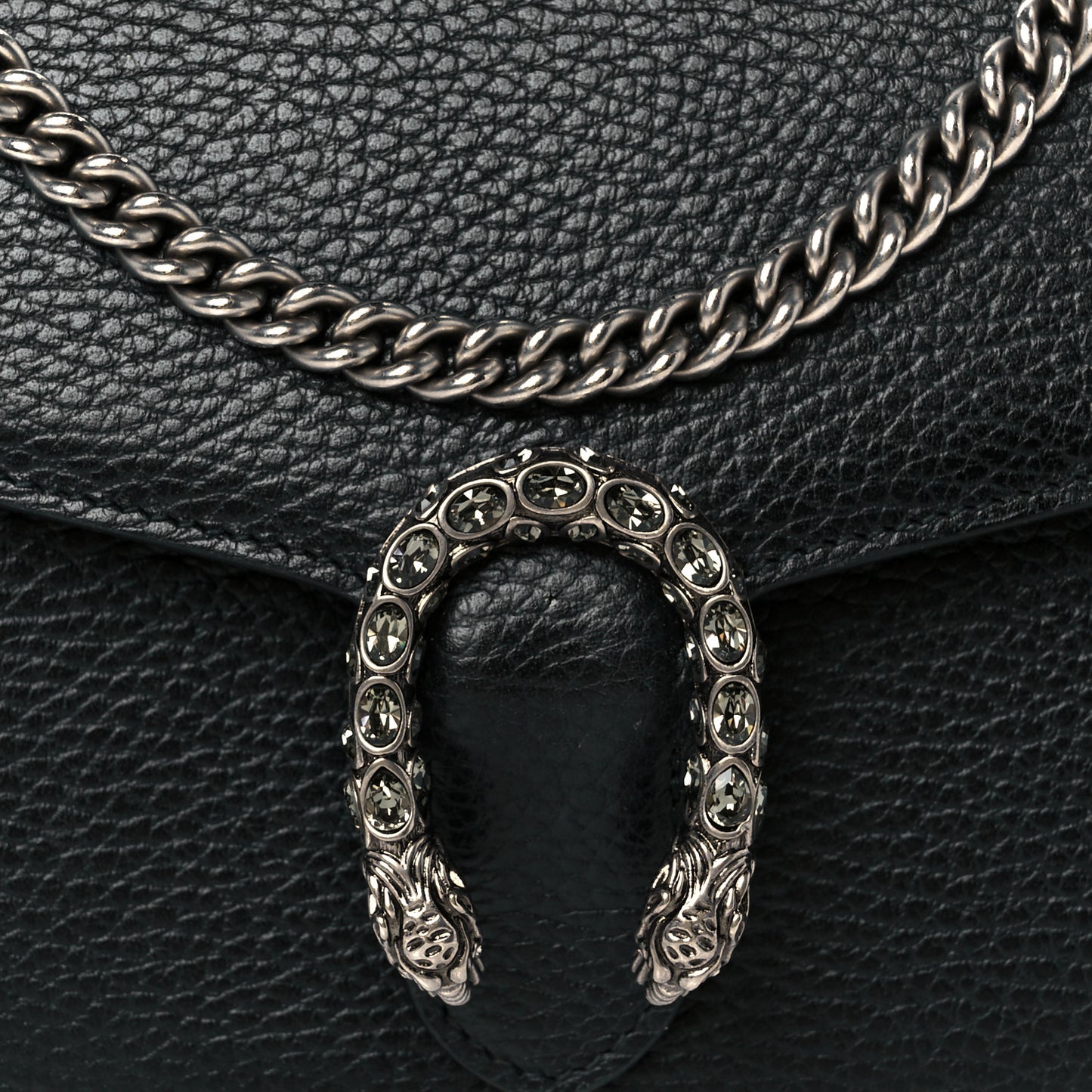 Calfskin Mini Dionysus Chain Wallet Black