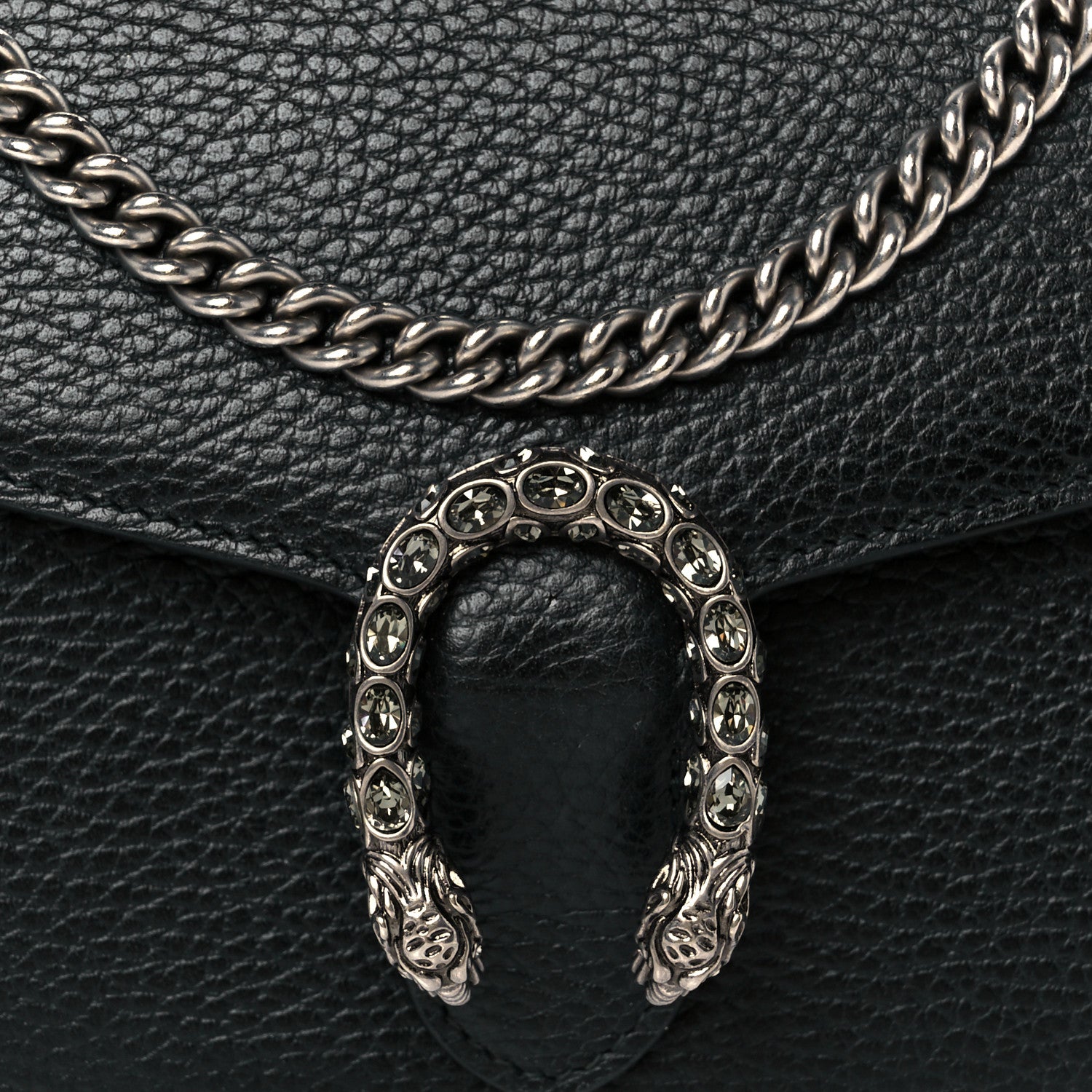 Gucci Calfskin Mini Dionysus Chain Wallet Black 9 of 11