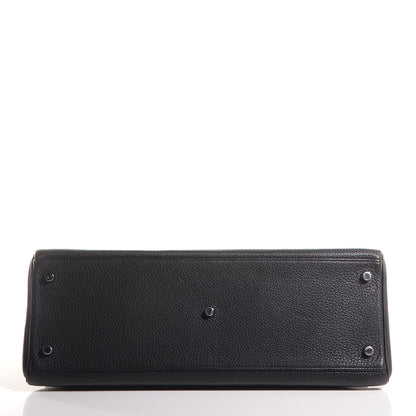 Hermes Taurillon Clemence Shoulder Kelly 40 Black 8 of 26