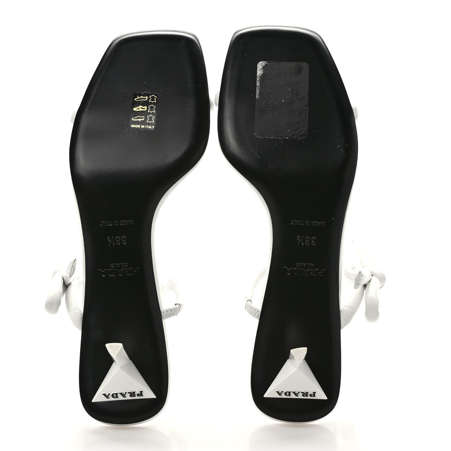 Prada Nappa Bow Strappy 55mm Sandals 38.5 White 5 of 8