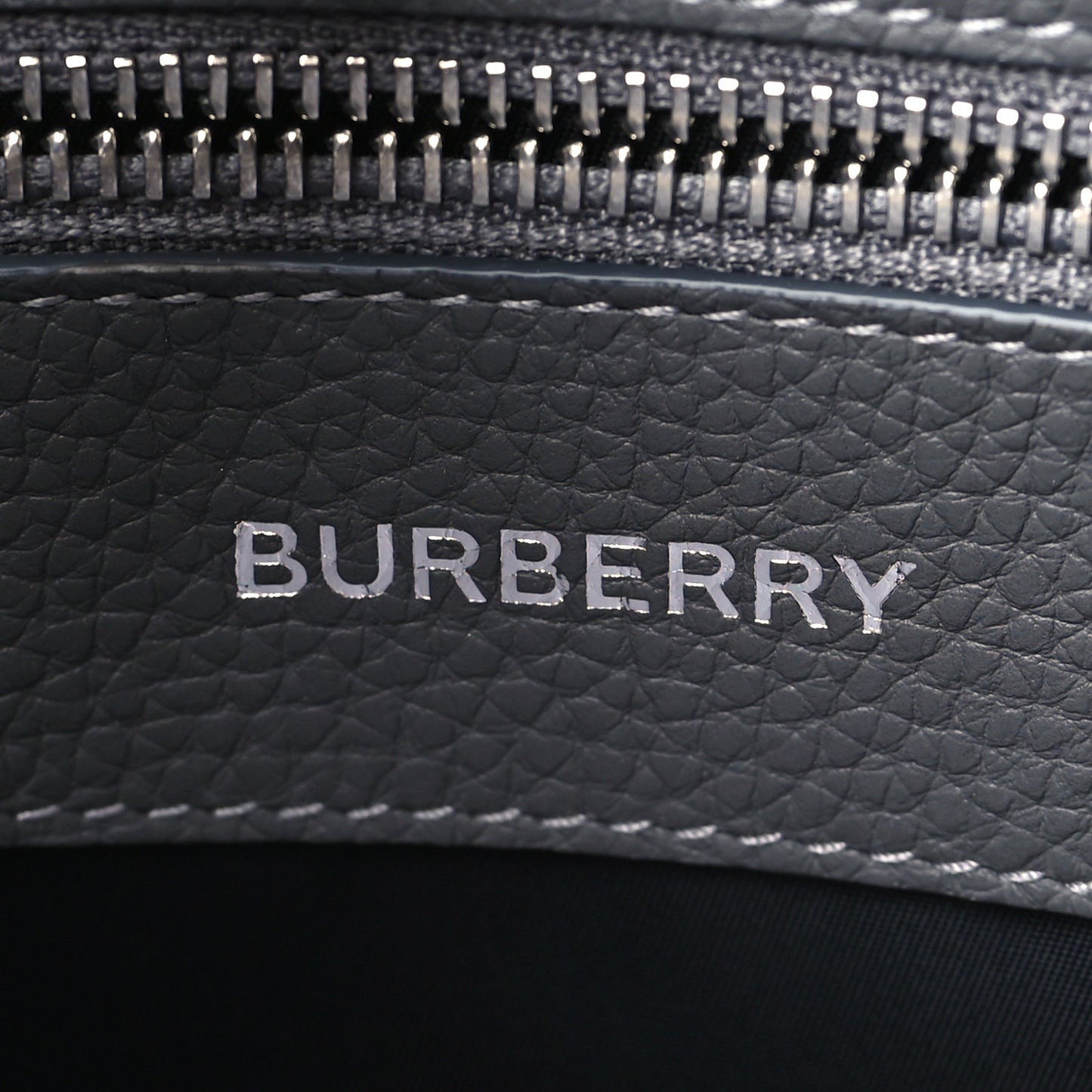 Grainy Calfskin Embossed Bruno Messenger Charcoal Grey