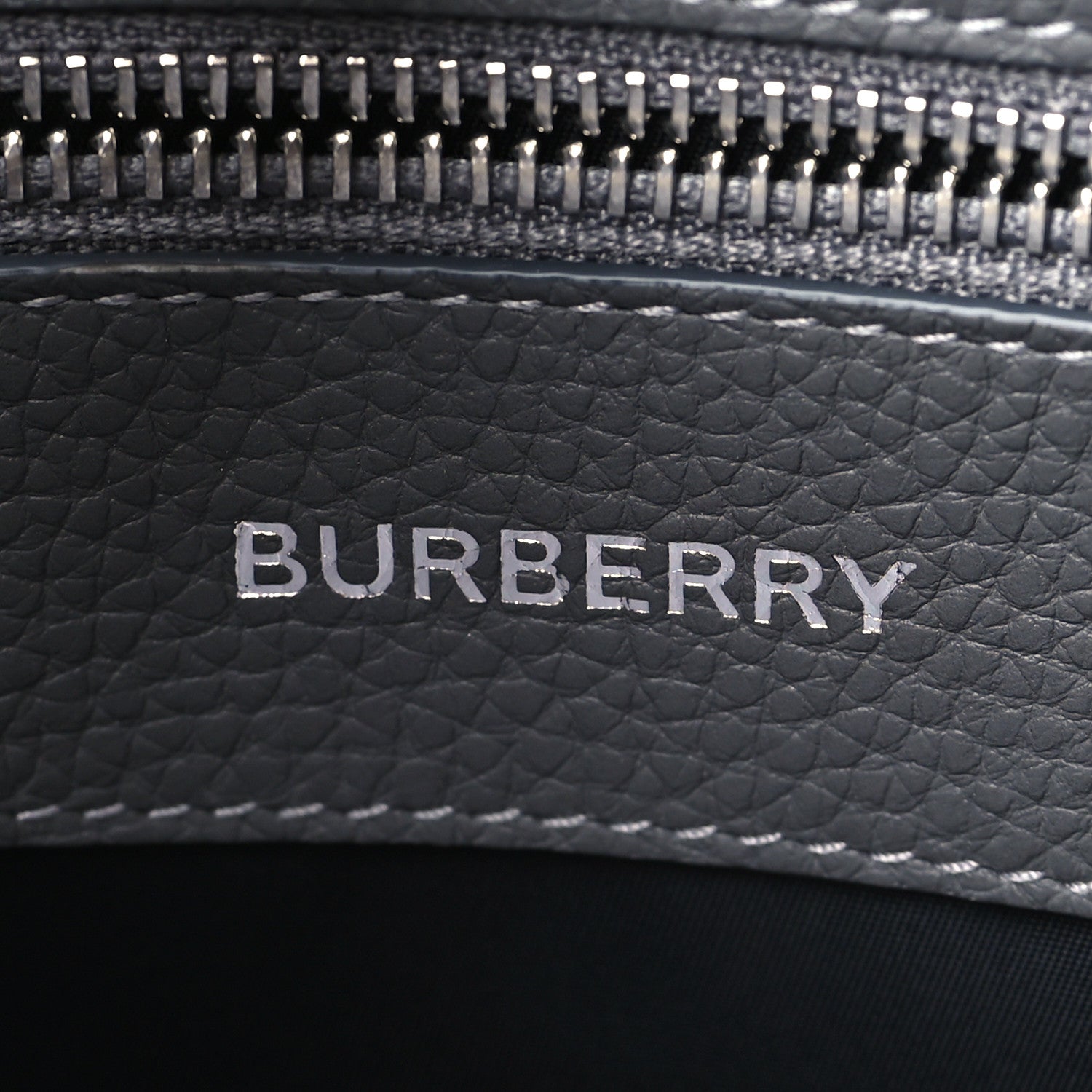 Burberry Grainy Calfskin Embossed Bruno Messenger Charcoal Grey 6 of 8