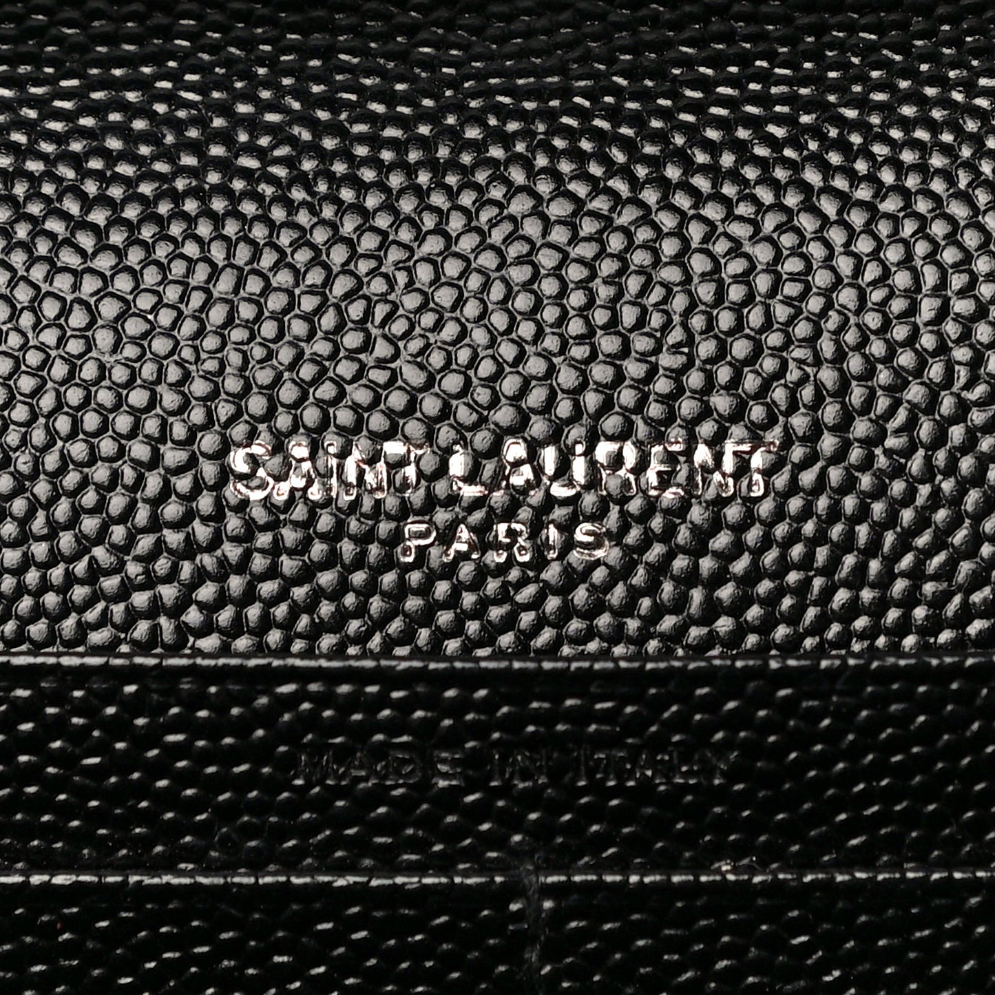 Grain De Poudre Matelasse Chevron Monogram Chain Wallet Black