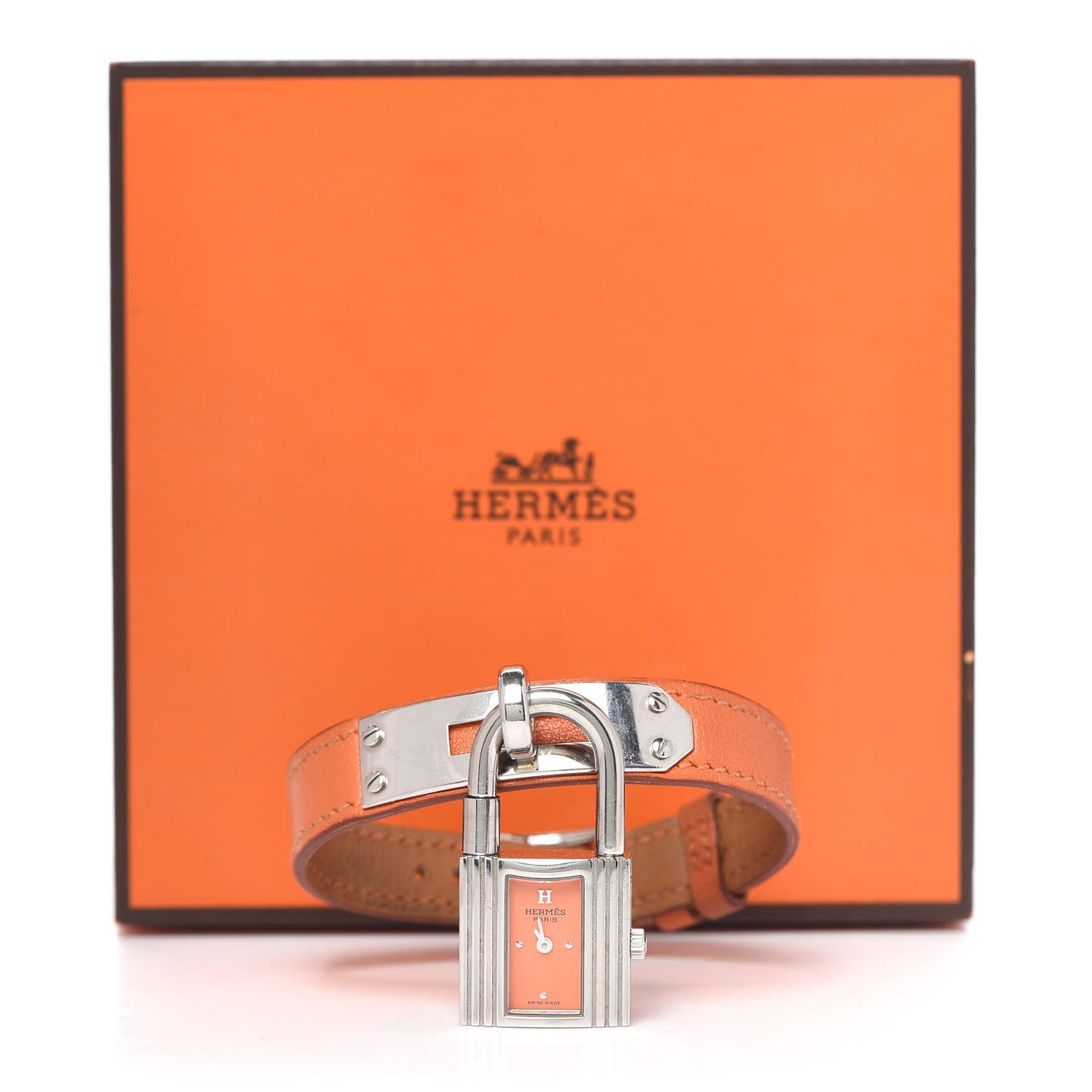 Stainless Steel Swift 20mm Kelly Cadena Quartz Watch Orange