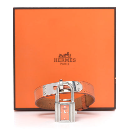 Hermes Stainless Steel Swift 20mm Kelly Cadena Quartz Watch Orange 5 of 5
