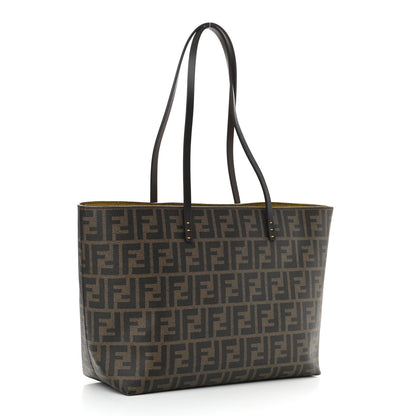 Fendi Zucca Spalmati Small Roll Tote Tobacco Yellow 3 of 10