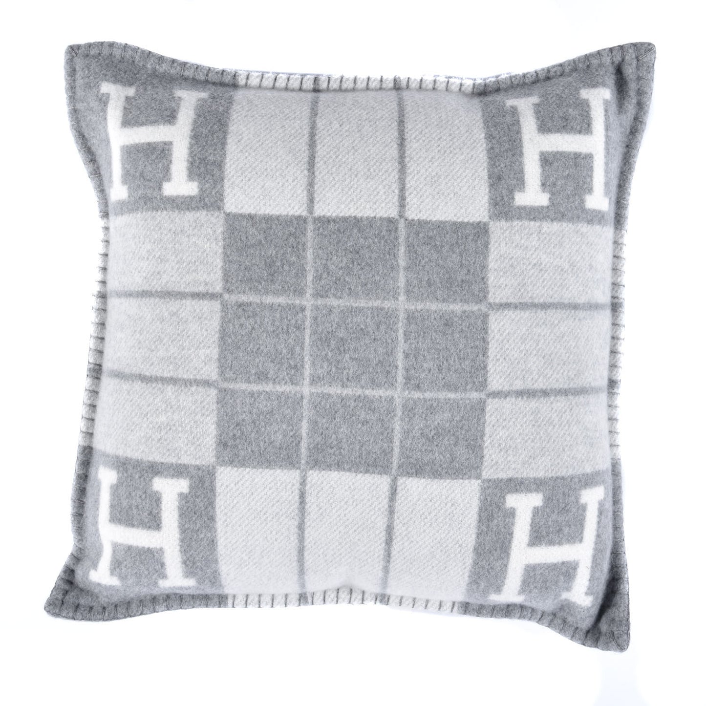 Wool Cashmere Avalon III Pillow PM Ecru Gris Clair