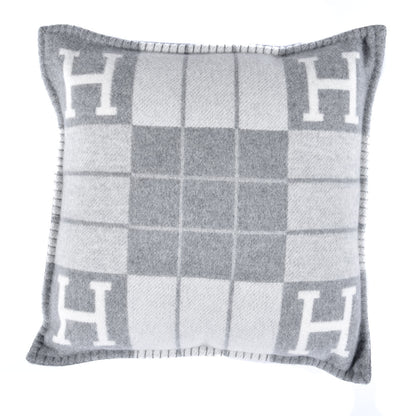 Hermes Wool Cashmere Avalon III Pillow PM Ecru Gris Clair 1 of 3